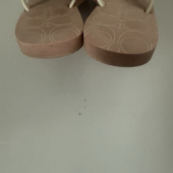 Coach Cosma Jelly Flip Flops Size 8 White Pink Flower Thong Sandals FLAW - Picture 3 of 8